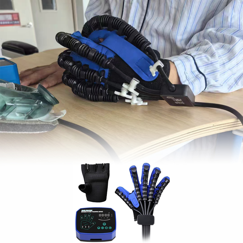 Smart robotic recovery glove being used for mirror therapy at home