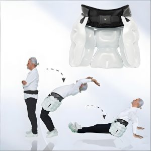 Wearable fall protection airbag belt for senior hip safety