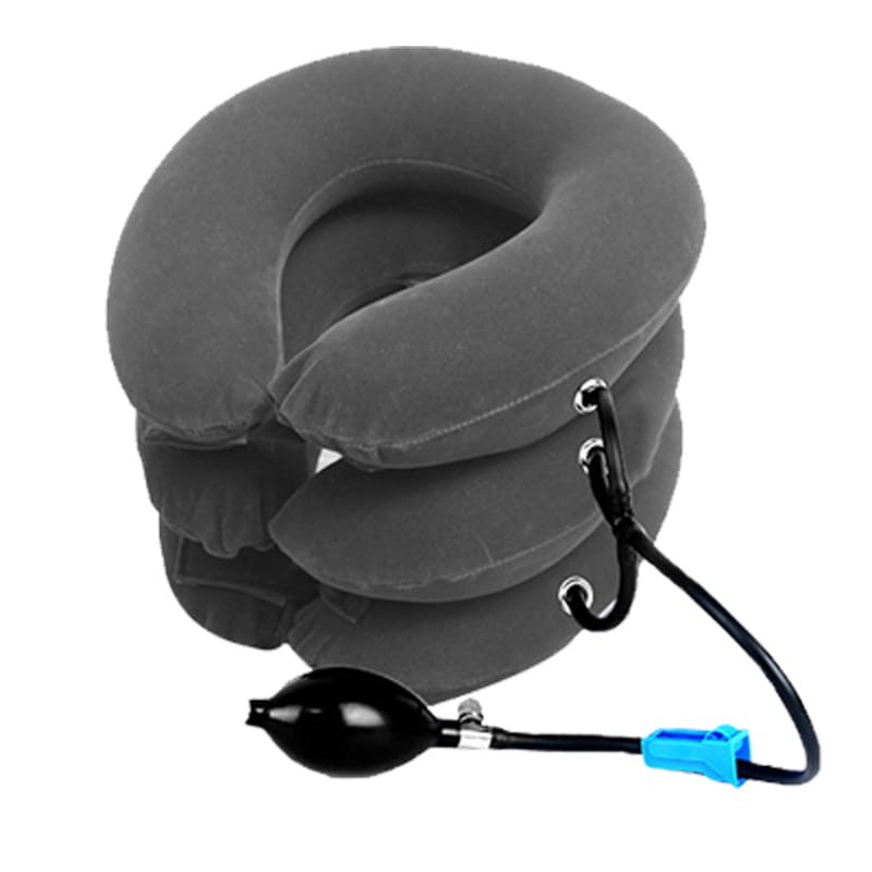 Inflatable neck brace collar for cervical spine alignment and chronic neck support