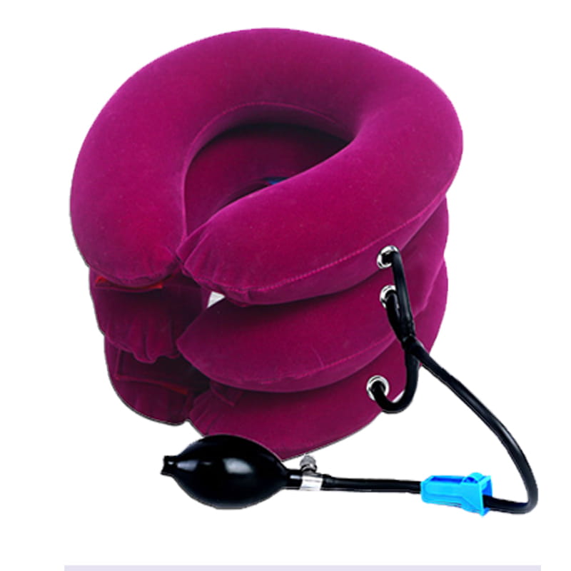 Inflatable neck brace collar for cervical spine alignment and chronic neck support