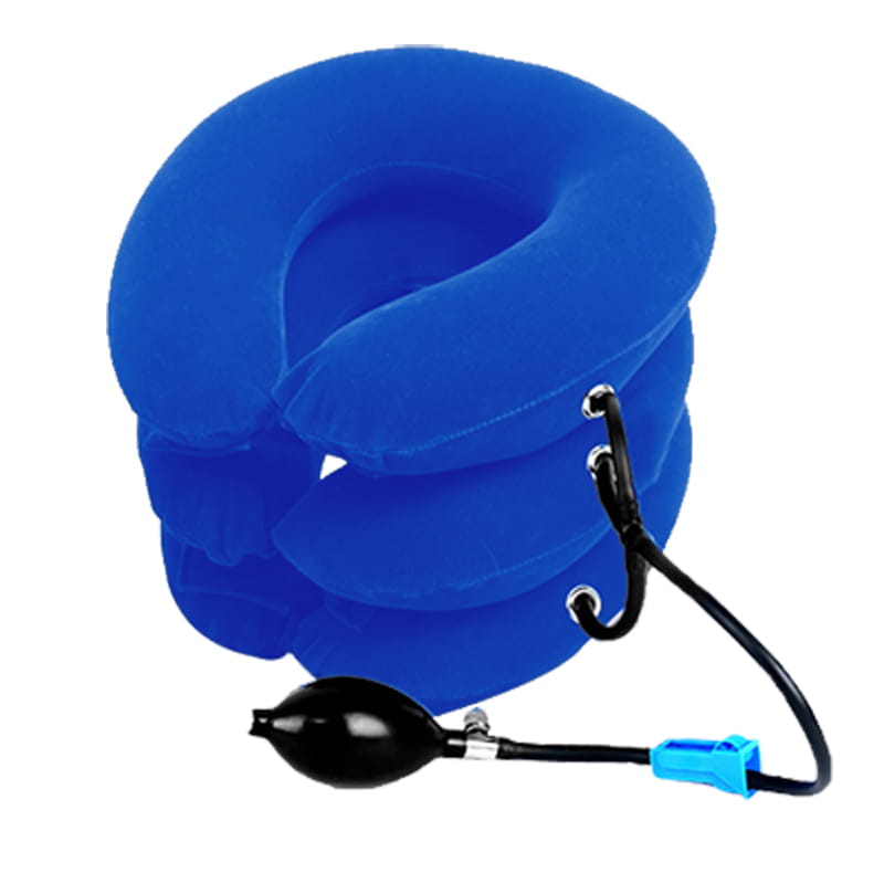 Inflatable neck brace collar for cervical spine alignment and chronic neck support