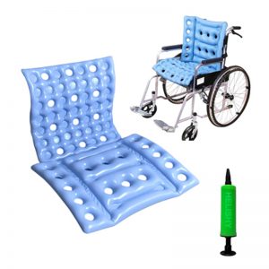 Inflatable wheelchair cushion with air cells for pressure relief
