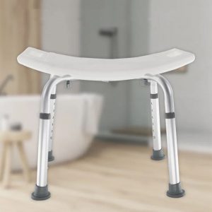 Heavy duty anti-slip shower stool for small bathroom safety and bariatric support