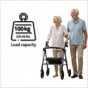 Lightweight aluminum mobility walker for seniors with rust-proof folding frame