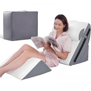 Adjustable inflatable wedge pillow set for travel and surgery recovery