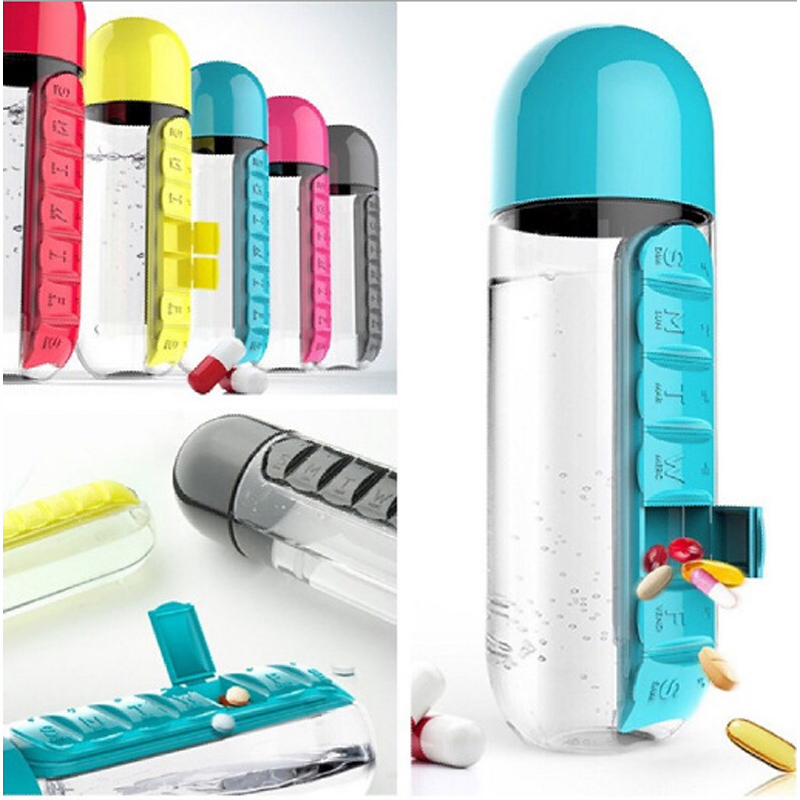 #1 Best Portable 7-Day Pill organizer water bottle | BPA-Free - Image 2