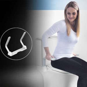 Folding toilet safety rails for elderly bathroom safety and stand assist