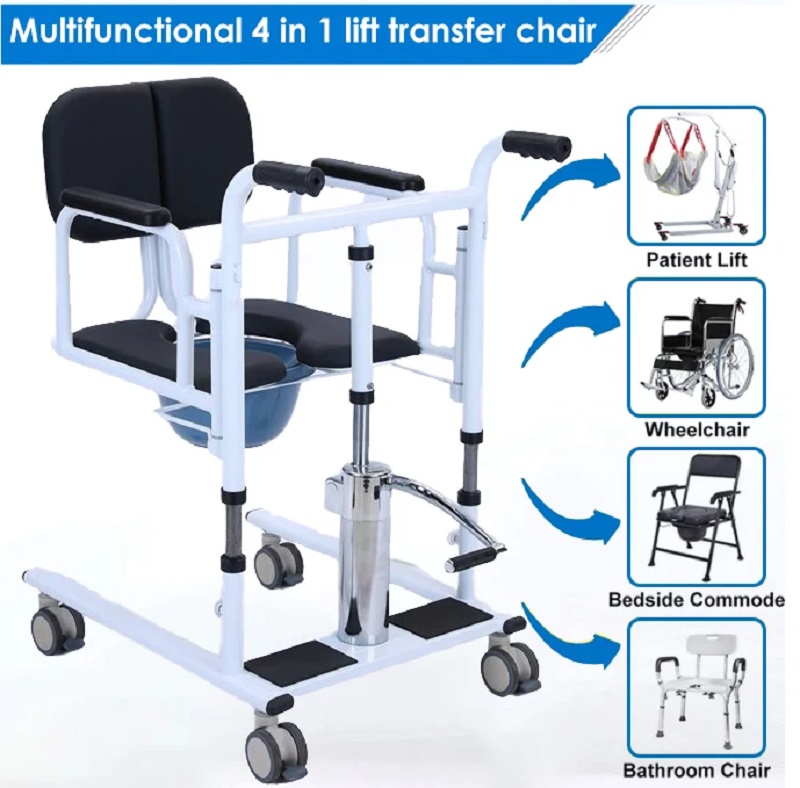 #1 Hydraulic Patient Lift Transfer Chair | 180° Split Seat & Waterproof - Image 4