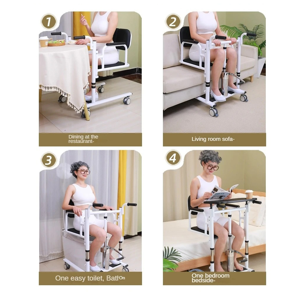 #1 Hydraulic Patient Lift Transfer Chair | 180° Split Seat & Waterproof - Image 2