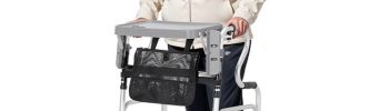 Height-Adjustable Rollator Walker with seat for tall and petite seniors