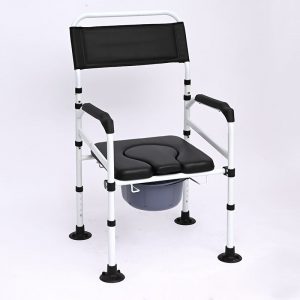 Heavy duty bedside toilet chair with 500 lbs weight capacity for bariatric patient safety