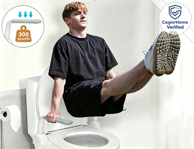 60 degree flip folding toilet safety rail for elderly no drill