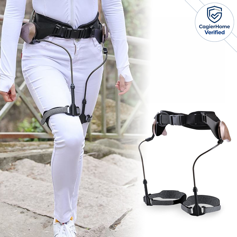 Adjustable walking aid exoskeleton for senior mobility