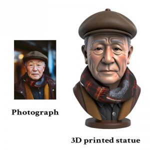 Custom 3D elderly statue personalized grandparent figurine from photo