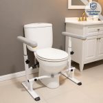 Free standing toilet grab bars for senior safety and no-drill bathroom installation