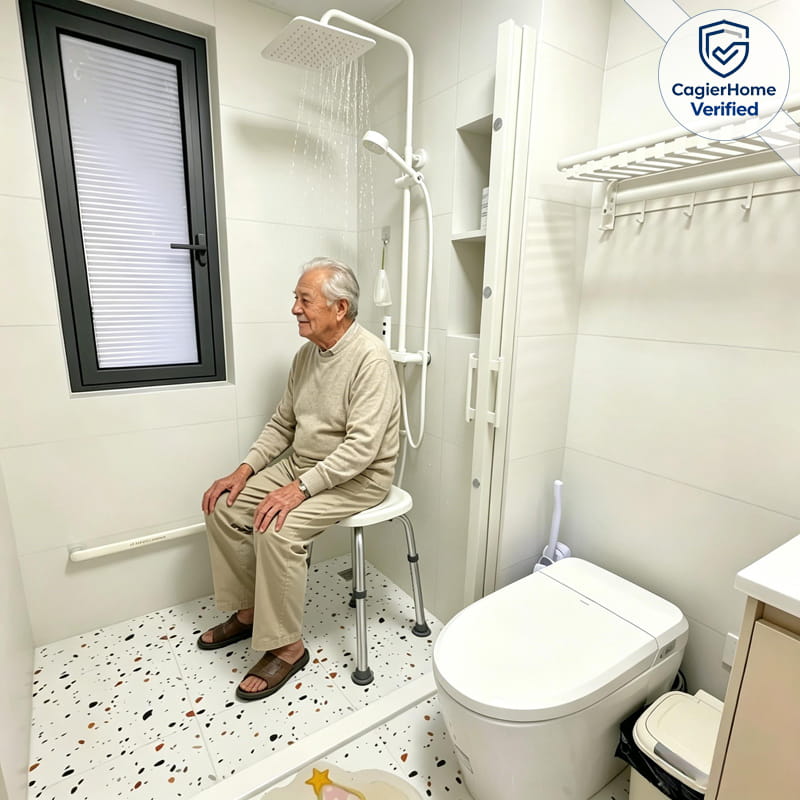 Heavy Duty Anti-Slip Shower Stool Compact Medical Bath Seat