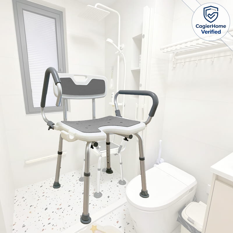 Heavy Duty Shower Chair with Back & Arms Anti-Slip Bath Seat