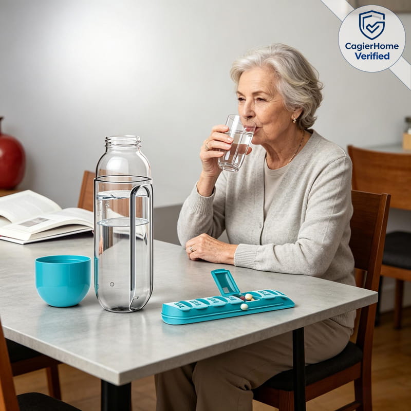 Portable 7-Day Pill organizer water bottle