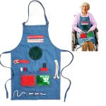 Sensory activity apron with anxiety relief zippers and buttons for seniors